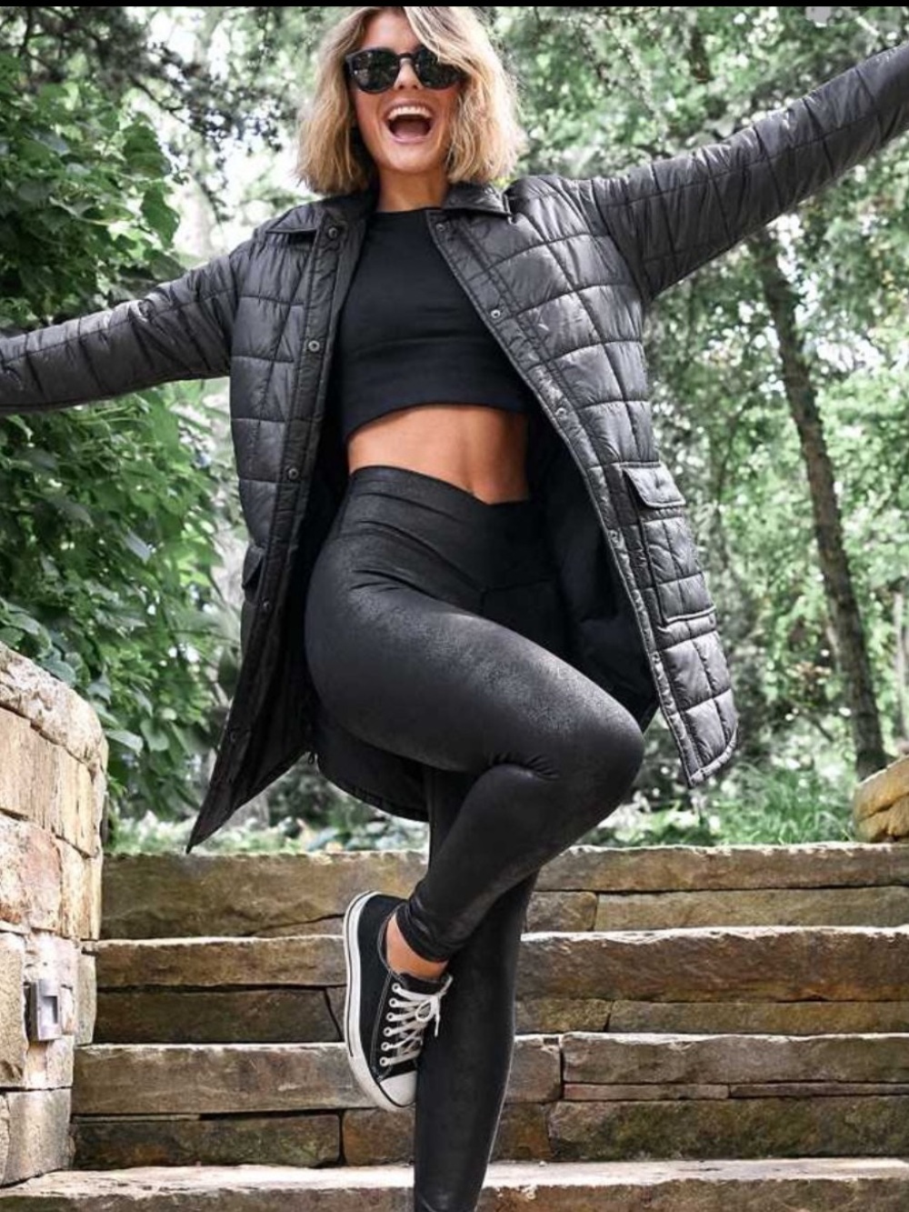 Aerie Quilted Long Puffer Coat